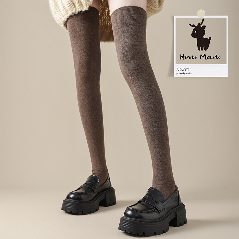 ins莫兰迪制服过膝堆堆袜日系学院风纯色学生JK洛丽塔袜子女秋冬,女士内衣/男士内衣/家居服,长筒袜,淘宝优惠券,粉丝福利购,淘宝优惠卷