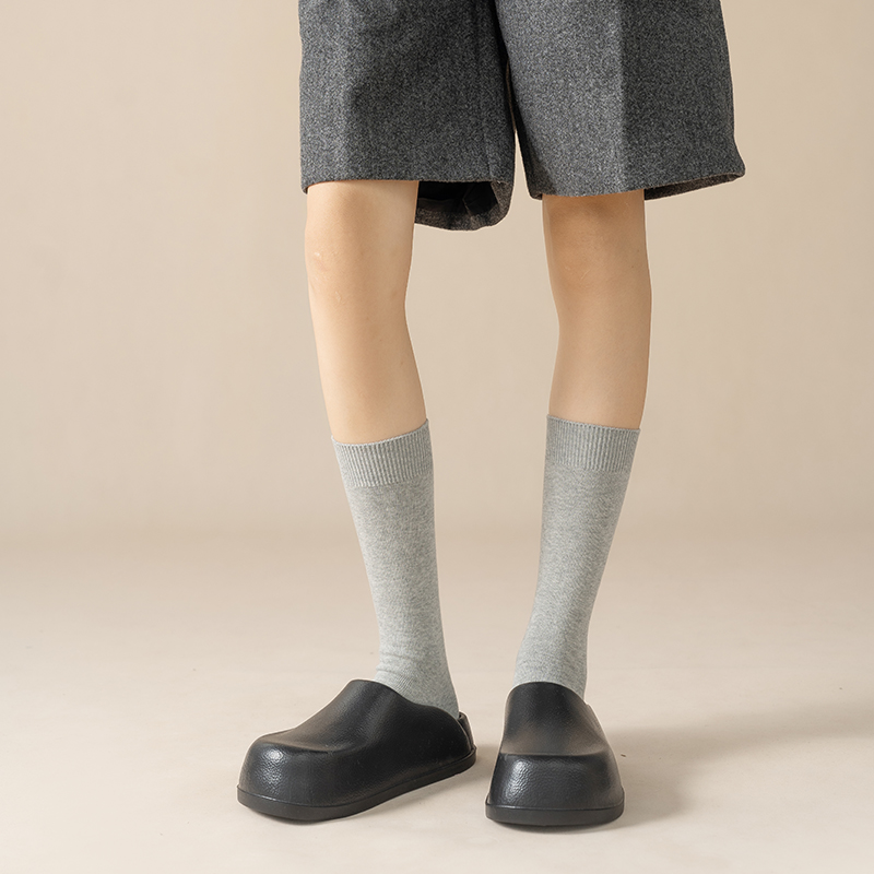 双针ins学院风校供半腿日系JK洛丽塔堆堆小腿袜子女白色学生韩版