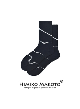 男女同款ins风纯棉中筒潮袜韩版黑色条纹高筒袜街头潮流运动袜子