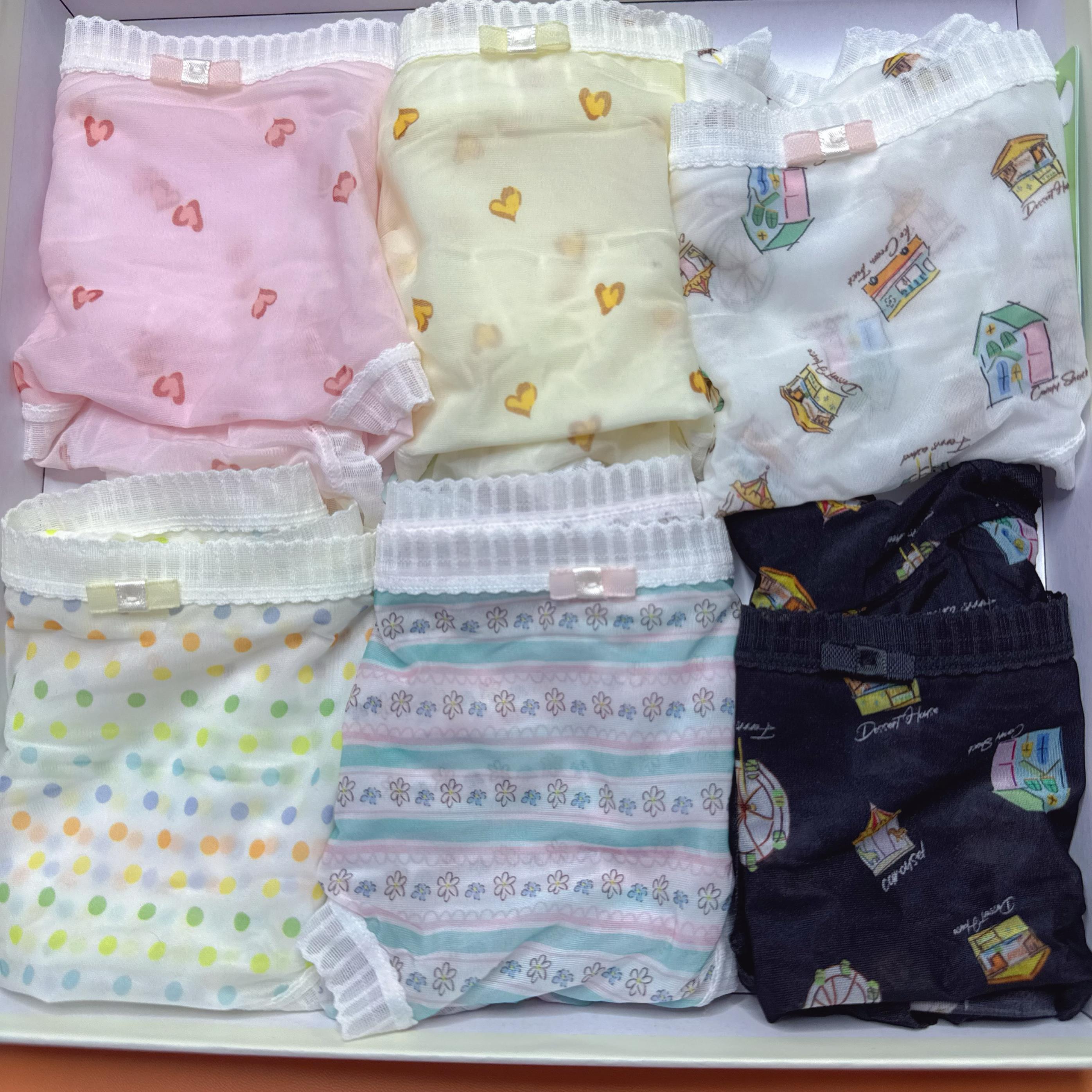 6条装伊内80566女士飘飞面料网纱茶多酚底裆中低腰三角内裤80567