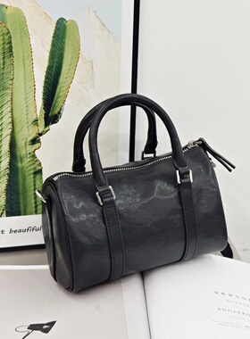 波士顿枕头包包女2026春夏上新头层牛皮迷你手提单肩斜挎包60759