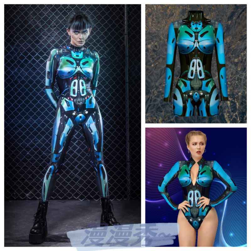 男，女可穿3D印图机器人盔甲酒吧DS服装科幻未来战士表演服