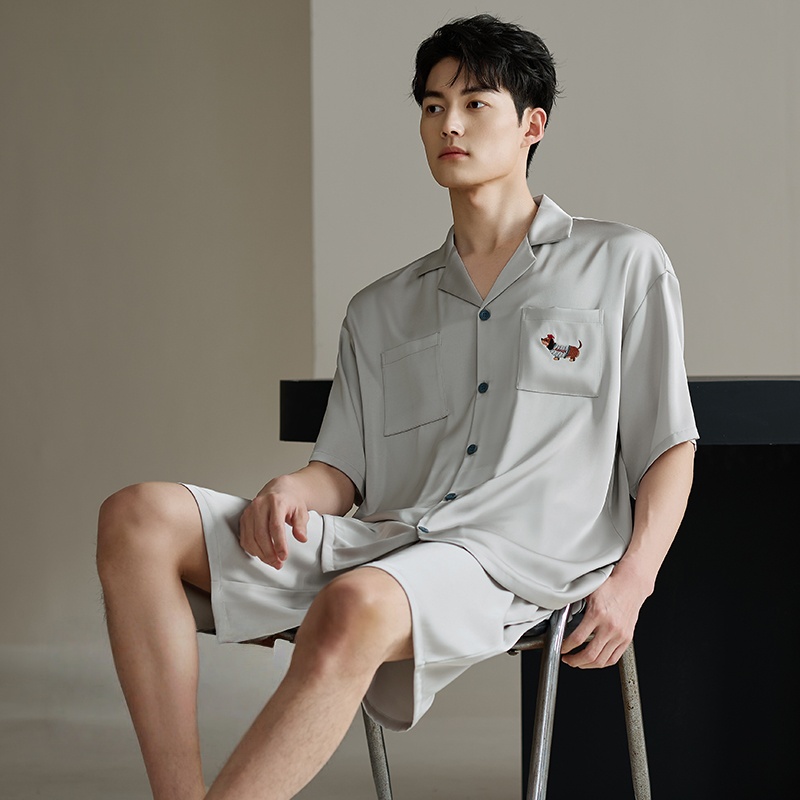 维多利亚男士桑蚕丝睡衣家居服