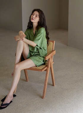 维多利亚睡衣女款夏季桑蚕丝短袖短裤家居服夏款薄款真丝高级感