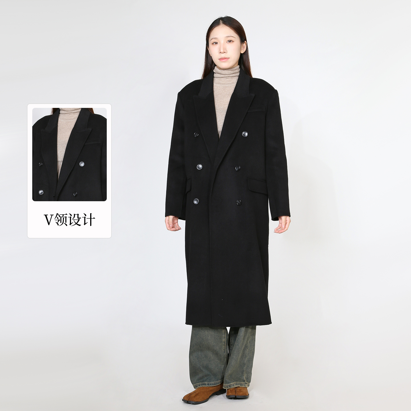 紫淑2025冬装新款女休闲时尚毛呢