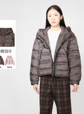 sweetbasil紫淑2025冬装新款正品女休闲时尚连帽长袖短款羽绒服