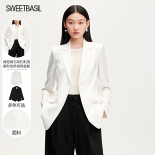 外套女2025春新款 Sweet 纯色西装 紫淑商场同款 简约百搭西服 Basil