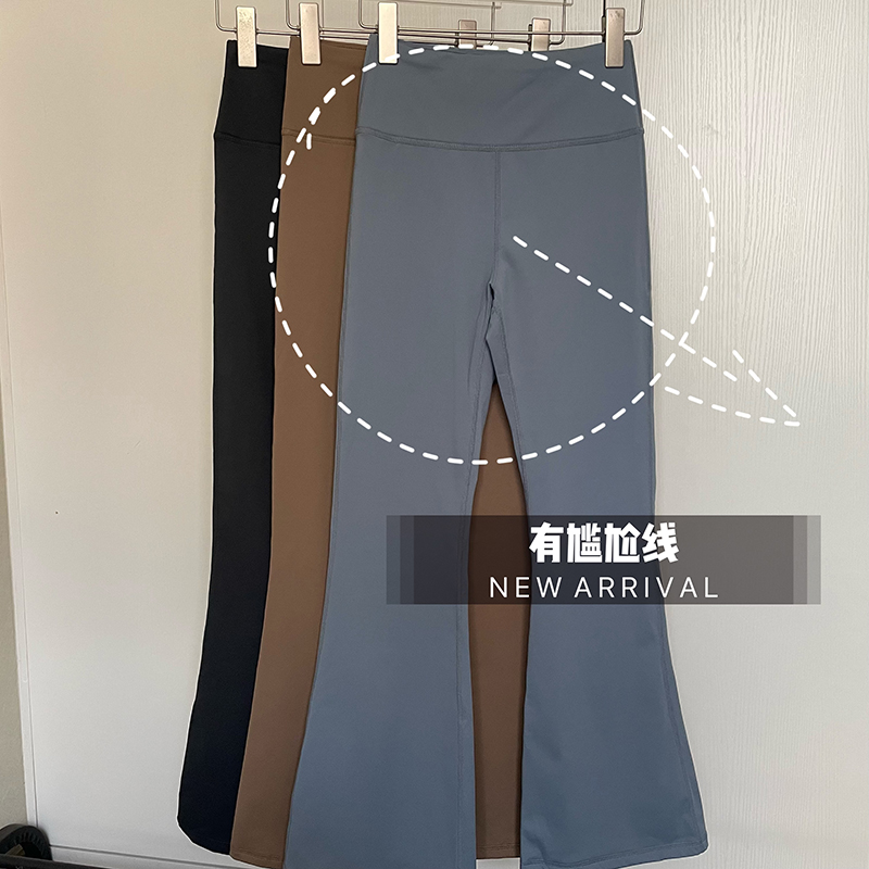 运动休闲加绒裤普拉提微喇裤