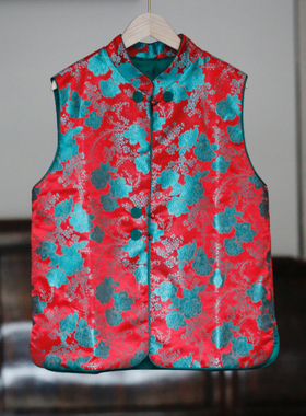 如素慢衣新中式国风宽松背心提花马甲36129