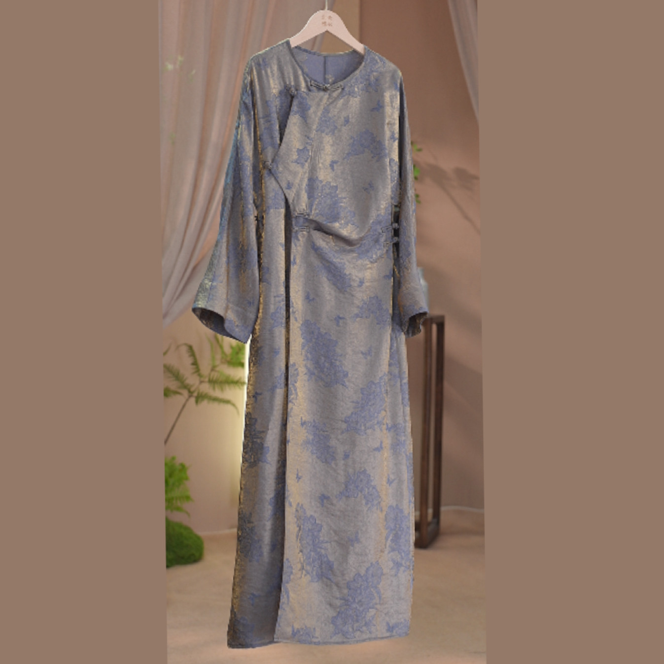 如素慢衣新中式提花收腰显瘦连肩袖斜襟国风连衣裙60099,女装/女士精品,连衣裙,淘宝优惠券,粉丝福利购,淘宝优惠卷