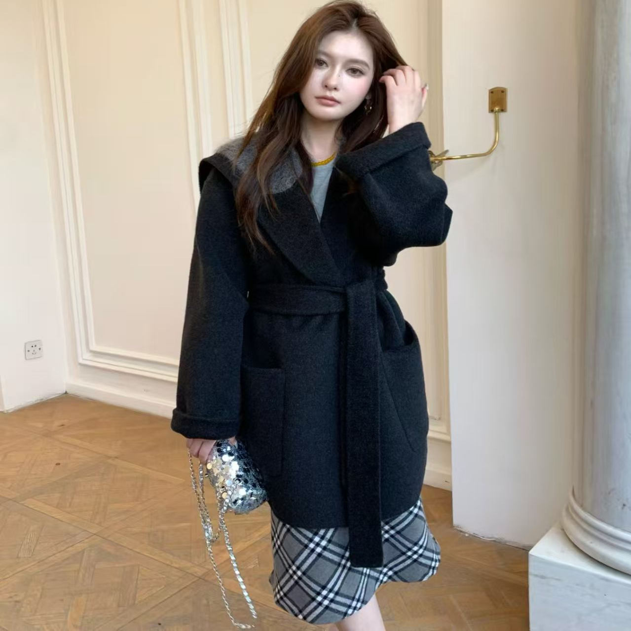 2025秋冬新款双面羊绒大衣女