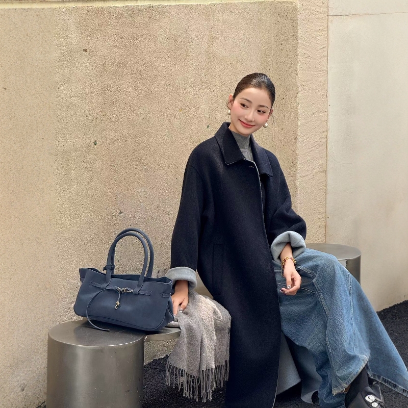 2025新款双面羊绒大衣女长款