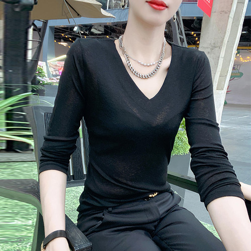 黑色打底衫女2025春季