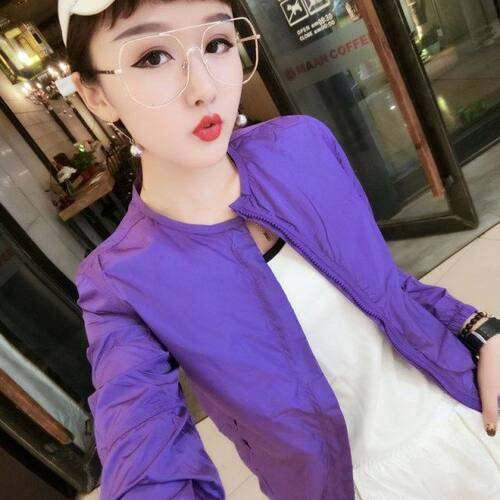 糖果色防晒衣女2026夏季新款薄款透气防晒服女装上衣短外套夹克衫
