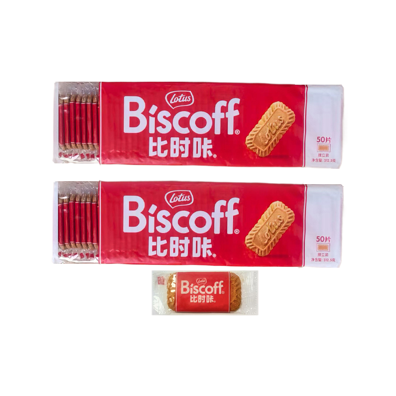 Lotus比时咔和情焦糖饼干独立包1片装312.5g甜点咖啡伴侣小袋156g