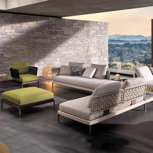 北欧户外沙发茶几组合别墅庭院花园休闲家具设计师露天阳台藤编椅