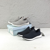 健步鞋 出口日本妈妈鞋 一脚蹬针织网面透气软底舒适轻便运动休闲鞋