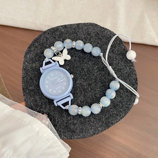 小众设计高颜值编织绳手链手表女生ins校园风学生简约夜光小表盘