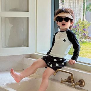 潮款 男童宝宝分体套装 6岁防晒速干游泳裤 儿童小男孩3 游泳衣夏季