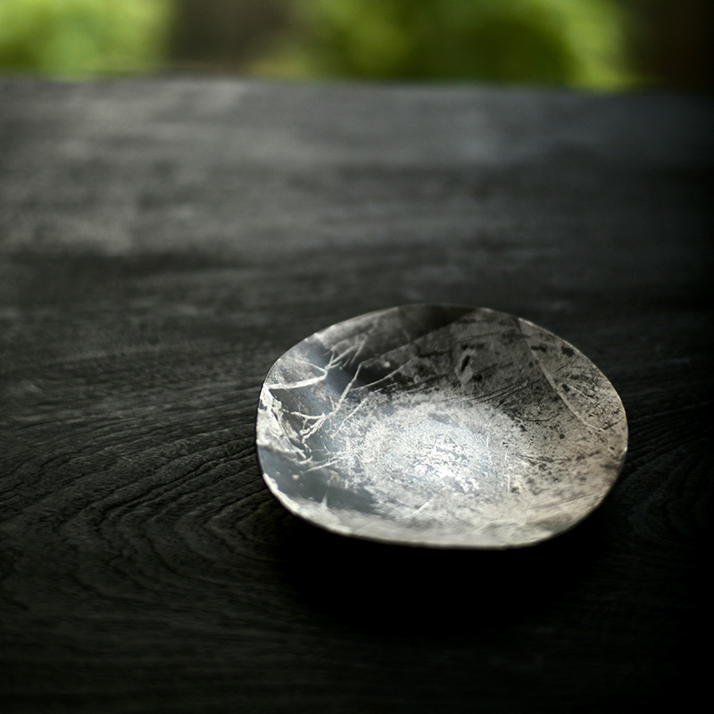 太初莲花堂 手工光学玻璃壶承 黑度异型茶盘侘寂风壶承 王沁老师