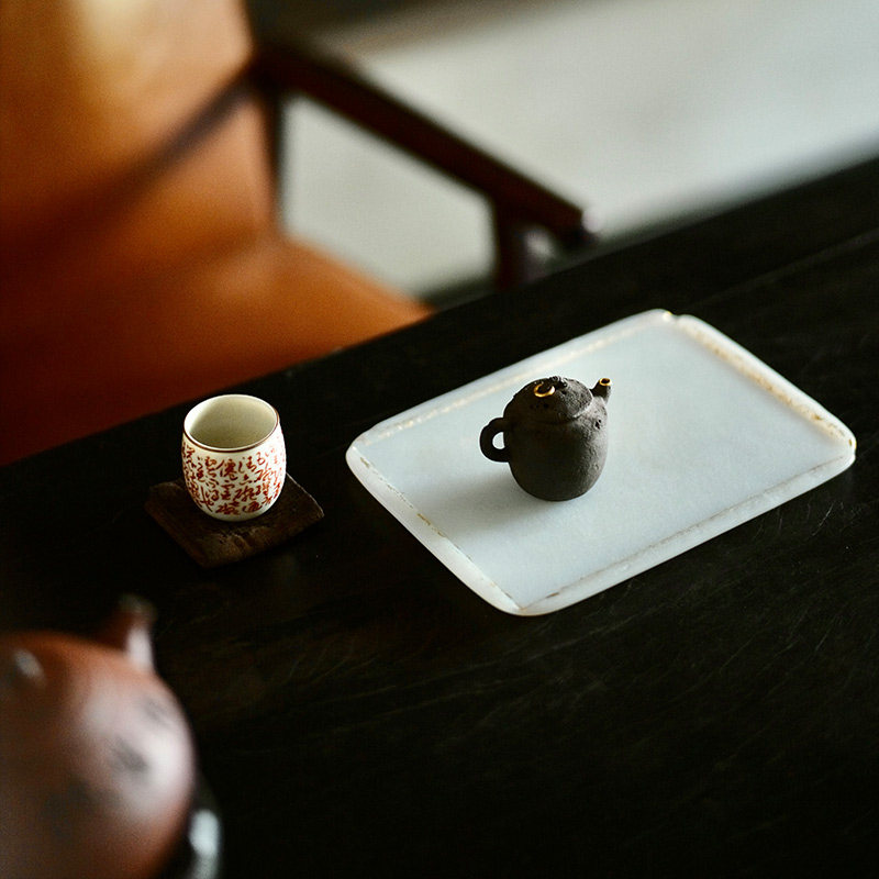 太初莲花堂 王沁玻璃壶承干泡台纯手工高端茶具收纳台茶承托盘