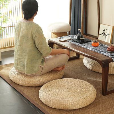 拜佛草编地板家用圆形蒲团坐垫
