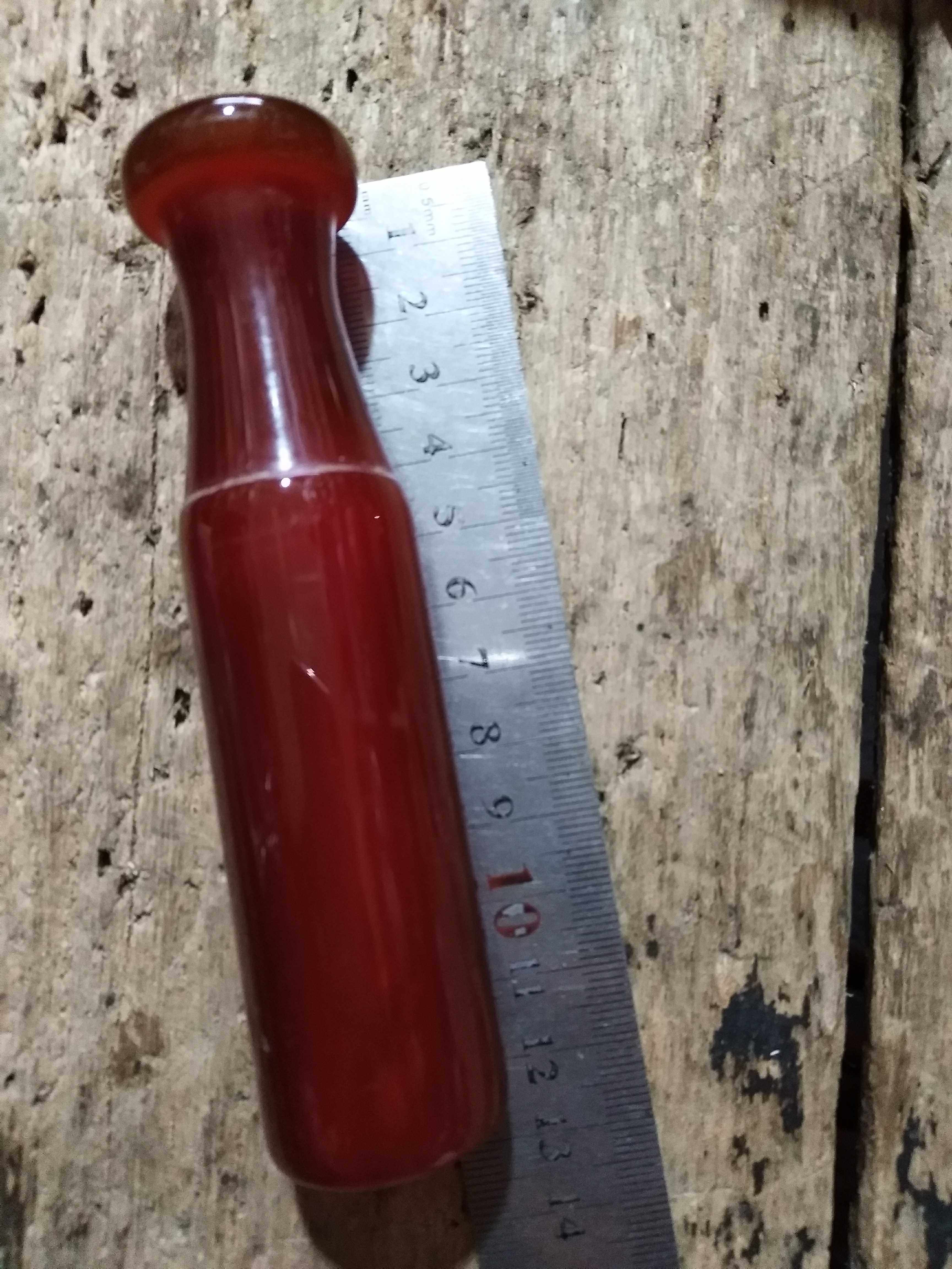 咸宝阁 特大号红色玛瑙烟嘴旱烟袋老式烟斗烟具DIY配件包邮