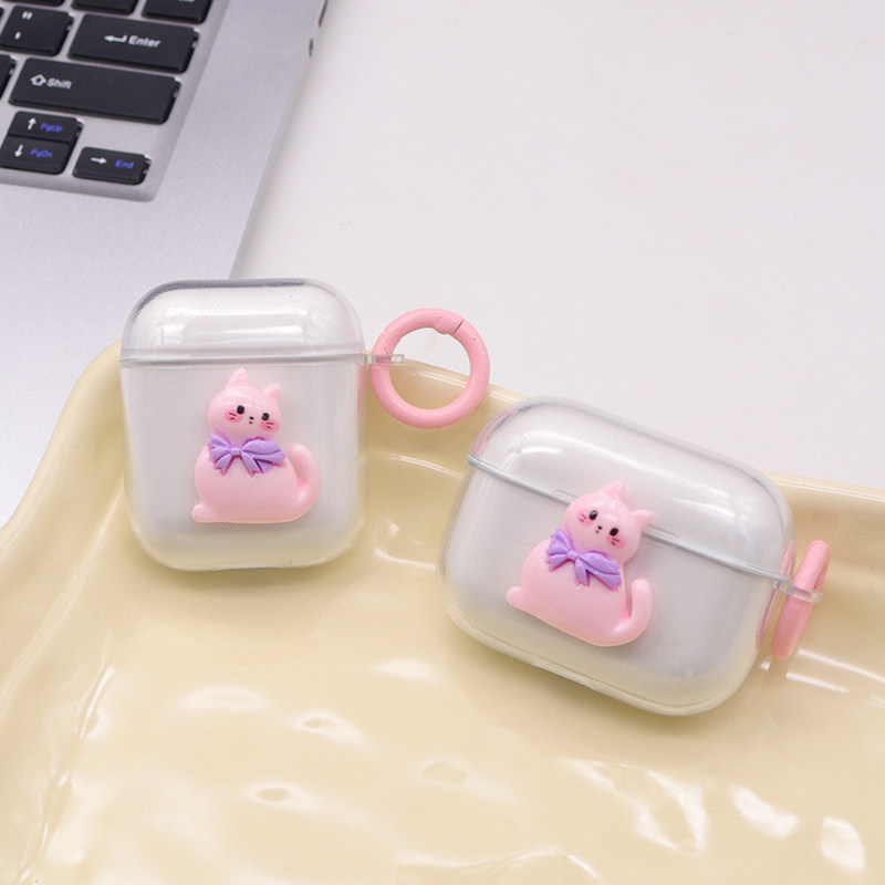 猫咪适用苹果airpods保护套1/2代pro3无线蓝牙耳机充电仓保护软壳防摔4代防猫咬卡通外壳