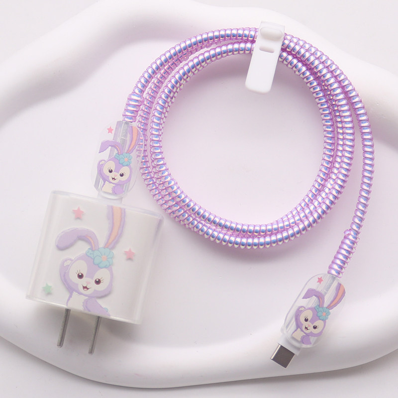 星黛露17苹果16pro数据线保护套15max充电线绕线器快充20W套ipad