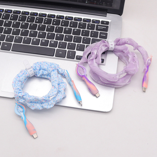 软硅胶17pro数据线保护套防折断16max适用14苹果充电器15布套ipad