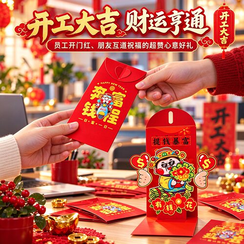 2027新年羊年过年创意立体红包财神红包袋春节利是封包大红包批