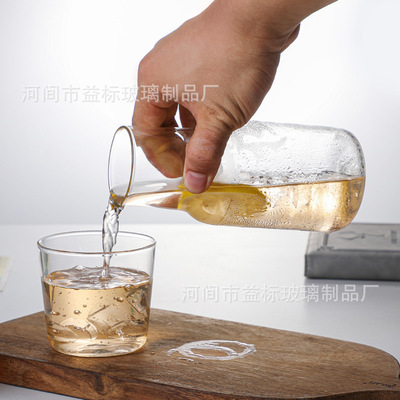 耐高温一人饮一壶一杯透明家用小容量冰冻牛奶果汁玻璃凉水壶套装