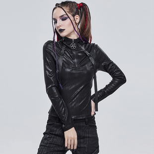 TT179 T恤 ╋魔叹╋DEVIL FASHION朋克PUNK摇滚ROCK立领绑带女长袖