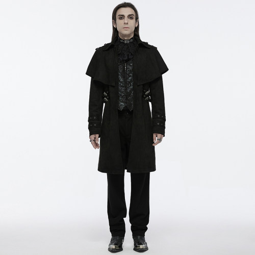 ╋魔叹╋PUNKRAVE哥特蒸汽朋克GOTHIC双层领斗蓬式男长外套WY1685