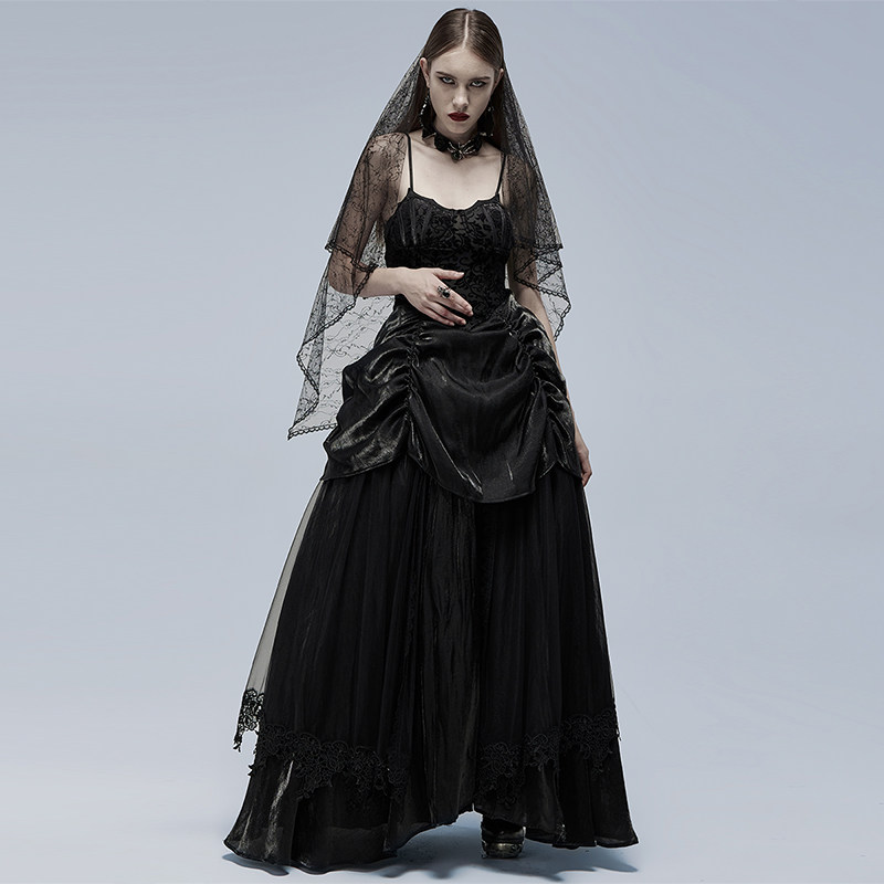 PUNKRAVE暗黑哥特女王婚纱连衣裙