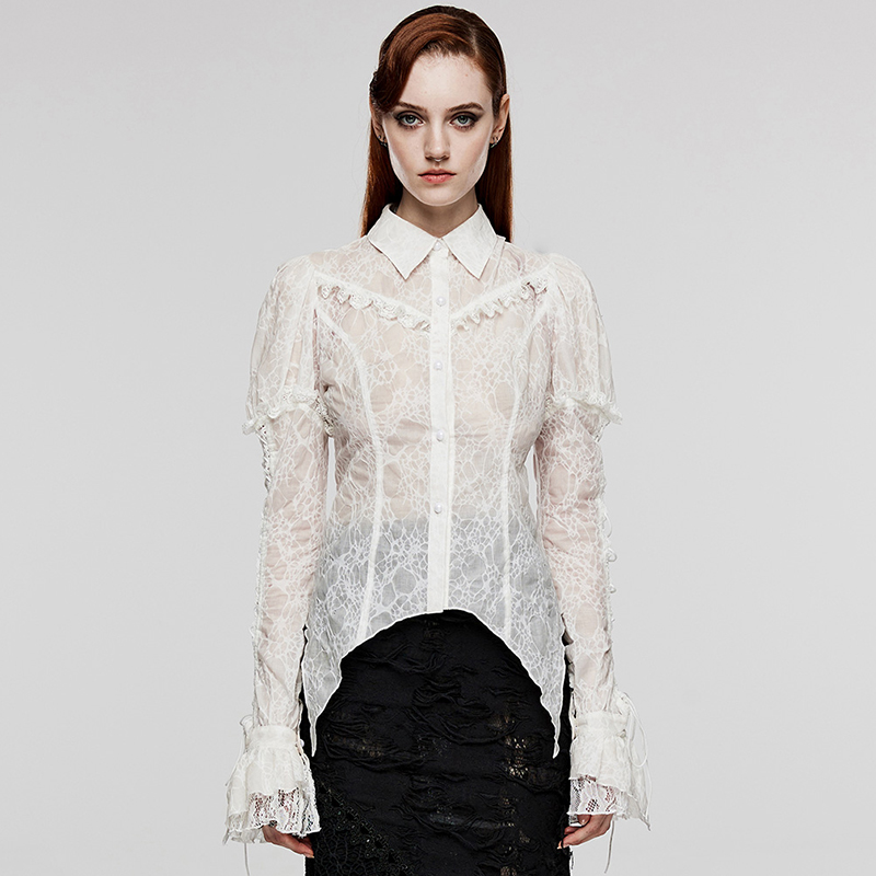 PUNKRAVE哥特洛丽塔泡泡袖女衬衣
