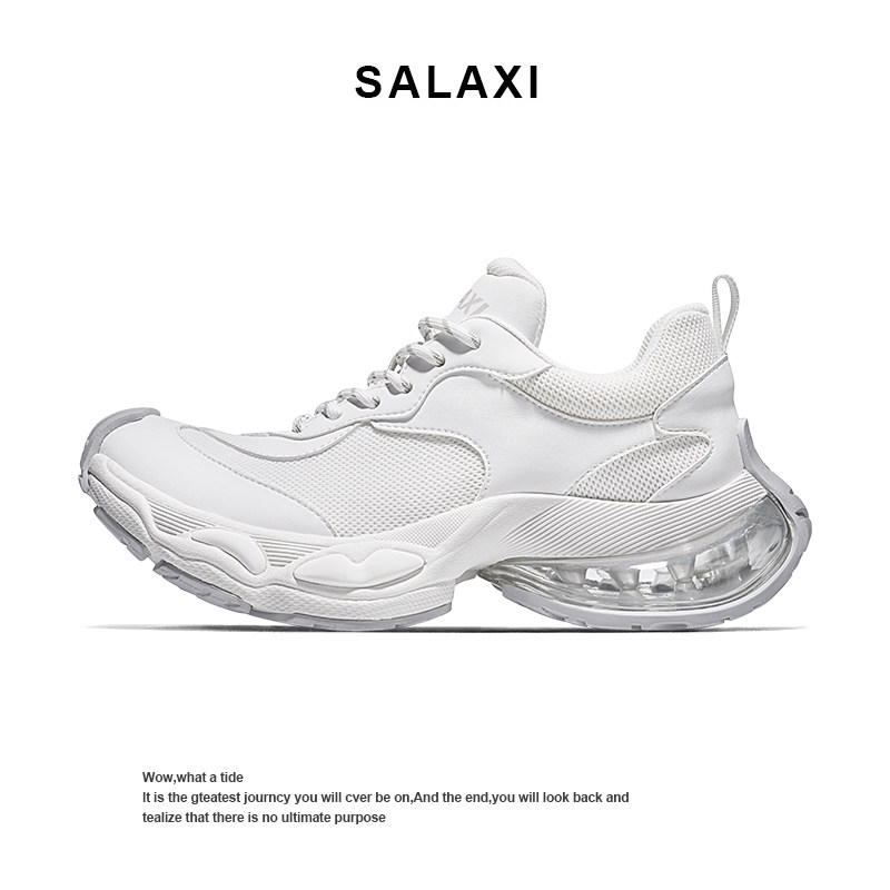 Salaxi/莎莱茜轻奢巴黎风弯刀气垫老爹鞋男时尚软弹休闲运动鞋女