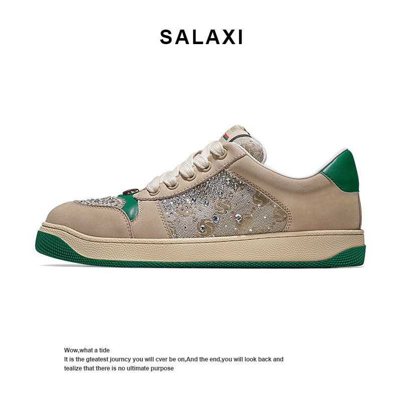 Salaxi/莎莱茜新款复古休闲鞋女款情侣透气高奢百搭高级感板鞋男,流行男鞋,时尚休闲鞋,淘宝优惠券,粉丝福利购,淘宝优惠卷