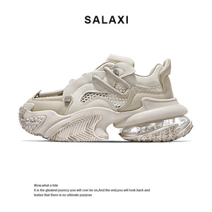 Salaxi/莎莱茜男鞋夏季新款增高鞋网面透气老爹鞋男士运动鞋女鞋