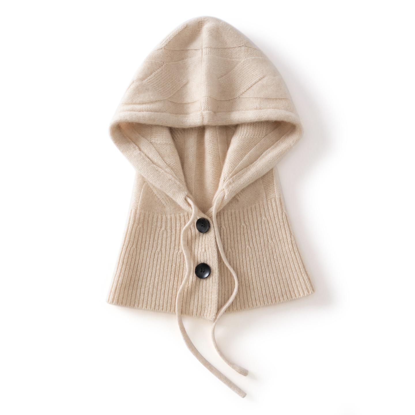 巴拉克拉法帽山羊绒一体连帽围脖