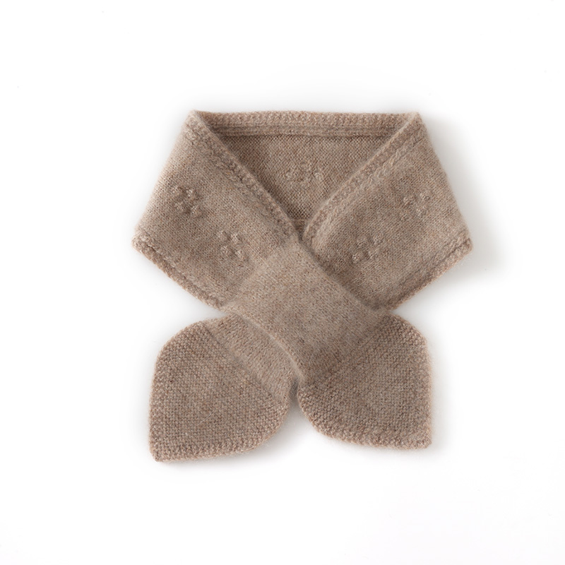 100%山羊绒女士小领结围脖