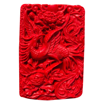 台湾原色朱砂凤舞九天吊牌帝王红本命年丹凤朝阳项链证书