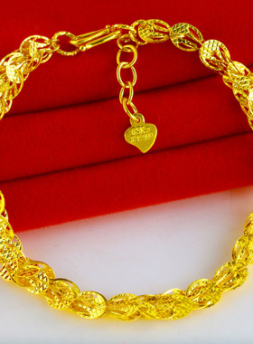 黄金手链9999足金纯金女款凤尾链真金子年轻人素金送女友礼物