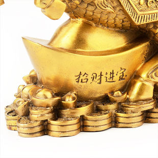 纯铜聚宝盆火麒麟摆件进宝麒麟摆件送证书