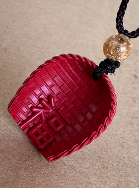 真品帝王红朱砂一筐福吊坠 男女随身礼物饰品福来喜庆挂饰坠子