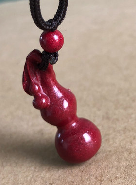 天然原矿朱砂葫芦吊坠男女项链平安饰品小孩随身好运福禄挂件