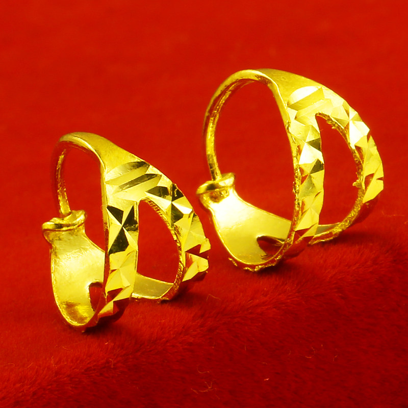 黄金耳环女款9999足金小耳扣真金耳包纯金耳圈素金按克送妈妈耳饰