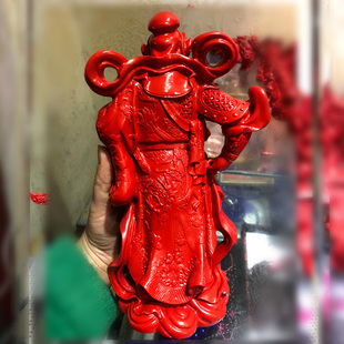 大刀关公关二爷摆件 原色朱砂财神爷神像武财神供奉招财镇宅桌面