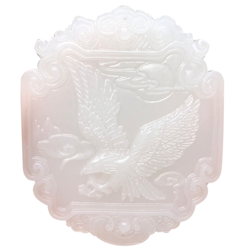 新疆外料大展宏图令牌白玉腰牌玉石牌车挂送证书