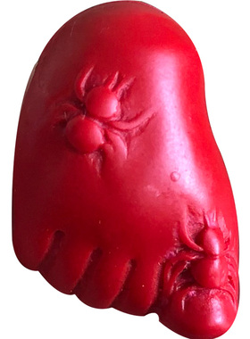 帝王红朱砂小脚丫吊坠知足常乐朱砂挂件儿童小孩男女脚丫玉坠子